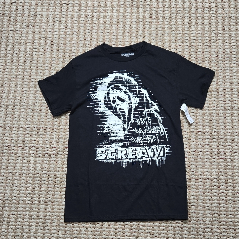Ghostface Killer Scream Small Tee Shirt Top What's Your Favorite Scary Movie Top